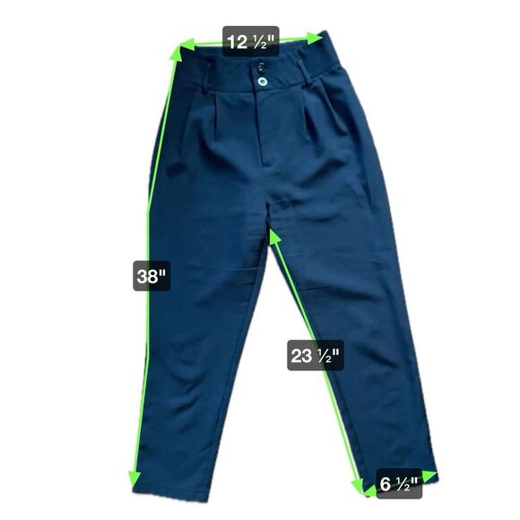 SHEIN High Waist Large Belt Loop Light Weight Black Pants Women’s Size S - Picture 5 of 5